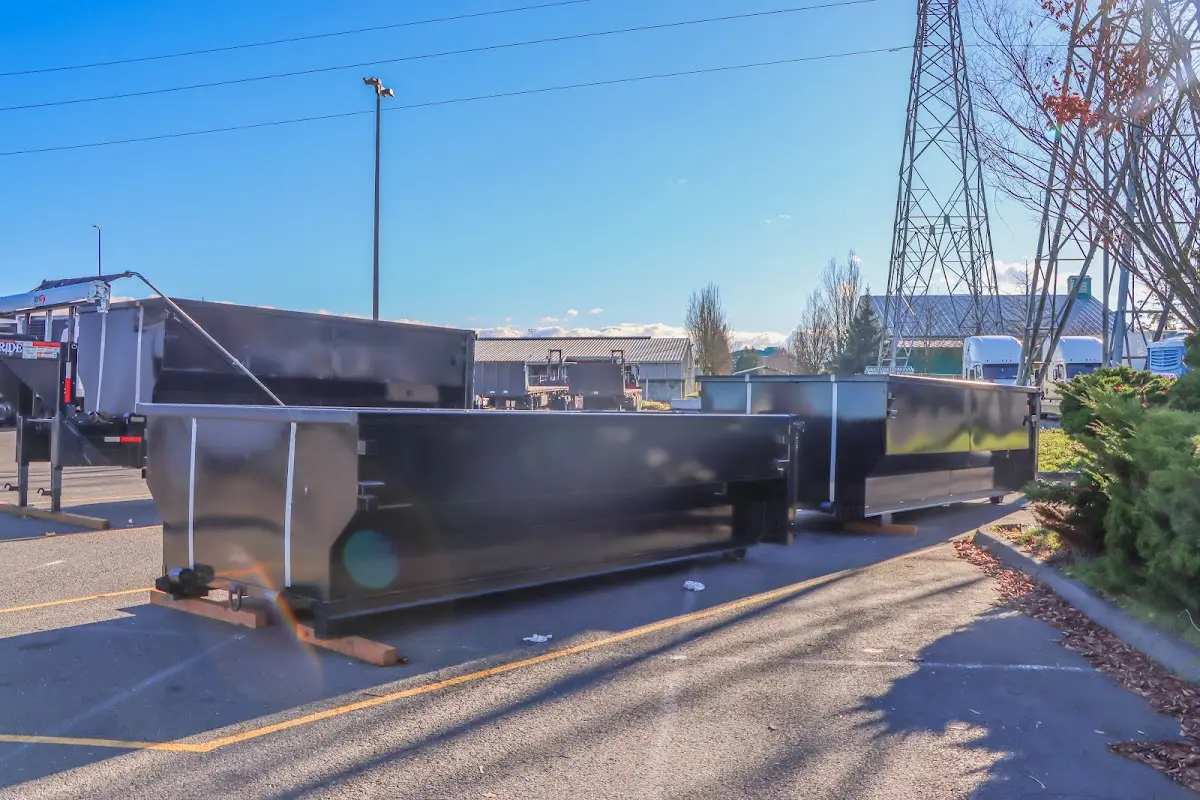 Roll-off dumpster ready for waste disposal at job site for Construction Dumpster Rental in Titusville